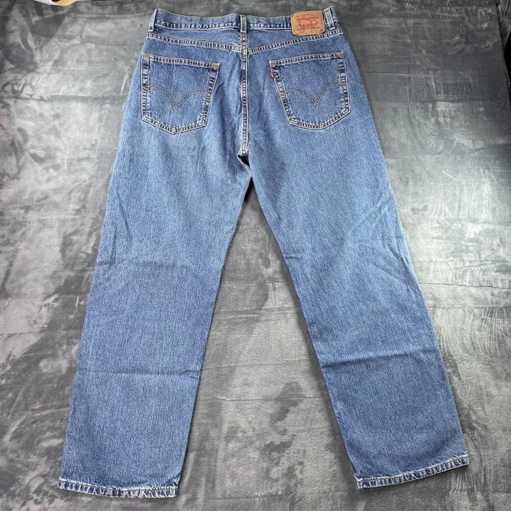 Y2K Levi's 569 Jeans Mens 36x32 Fits 36x31 Blue Medium Wash Loose Straight Denim
